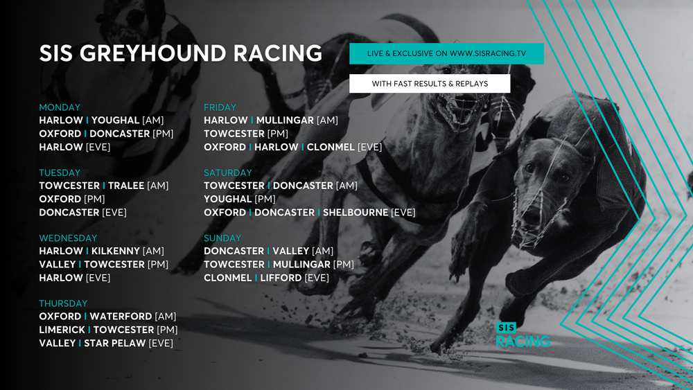 SIS greyhound racing schedule w/c Monday 28th April